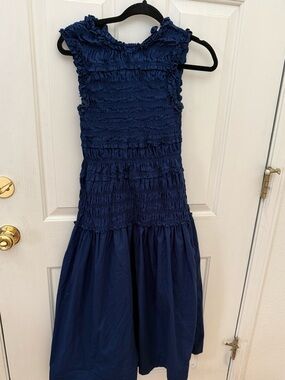 Ivy city smocked navy dress